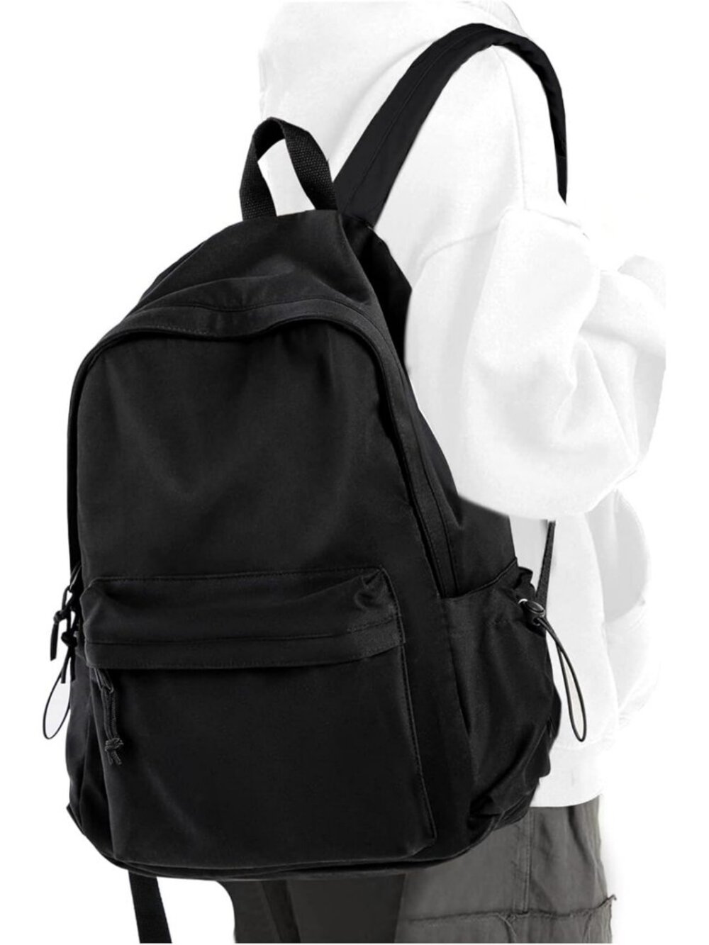 Stylish Waterproof Black Backpack for Girls & Boys - Lightweight School Daypack